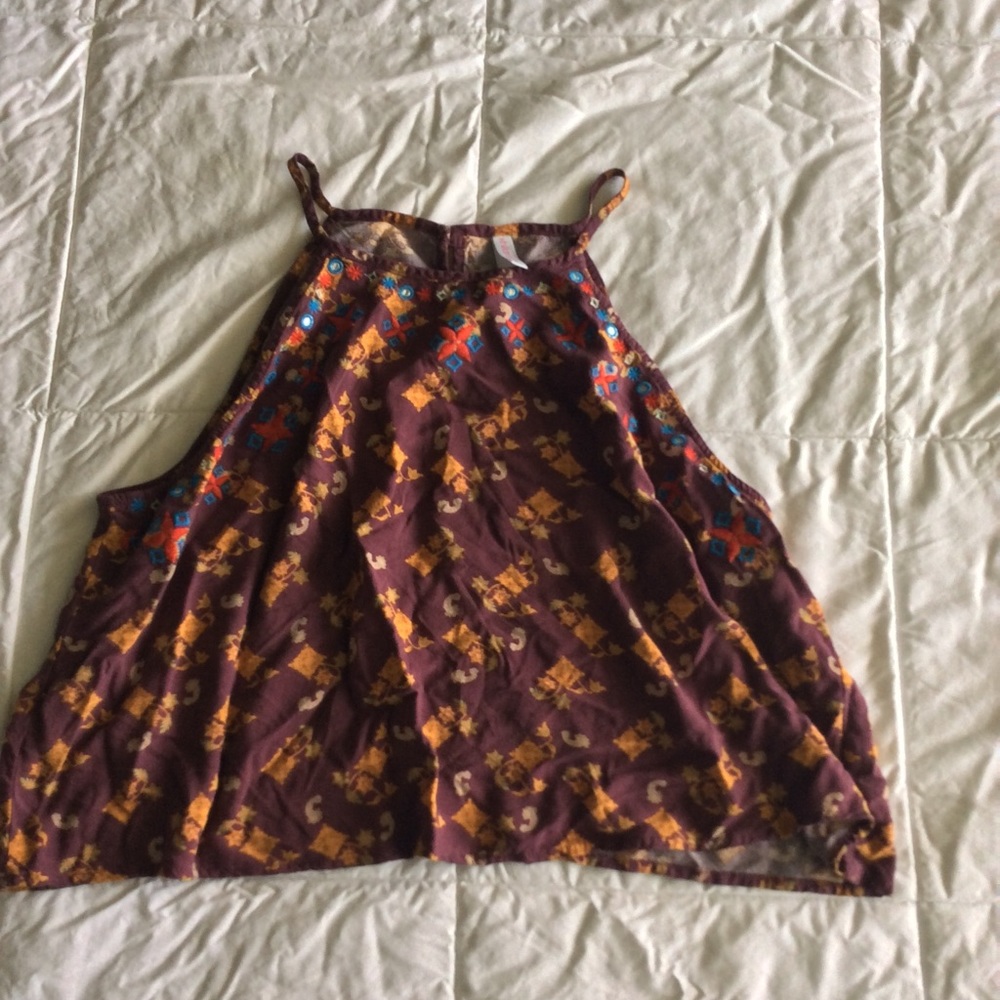 High neck Patterned tank